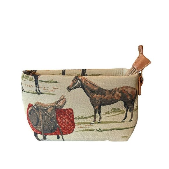 Signare Tapestry Bag Horse Riding Theme Crossbody Shoulder Bag Small Saddle Jump - Picture 1 of 6